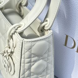 White Mini Lady Dior Bag Ultra Matte 