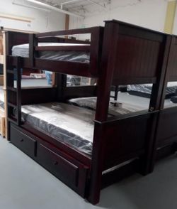 Triple Twin Bunk Bed With Mattress Included
