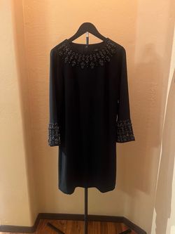 J.Crew Black Beaded Shift Dress 6
