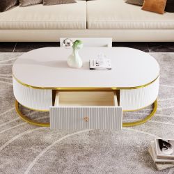 Cannes 47" Modern Coffee Table with Drawer