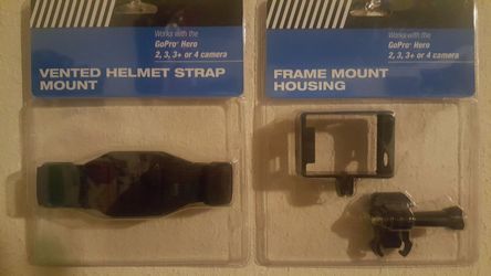 Vented helmet mount and go pro mount w/buckle