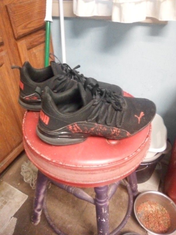 Black And Red Puma Sneakers