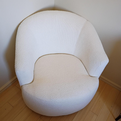 White swivel accent chair new