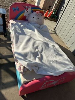 Kids Bed Frame / Tv Table / Desk And Kids Mirror