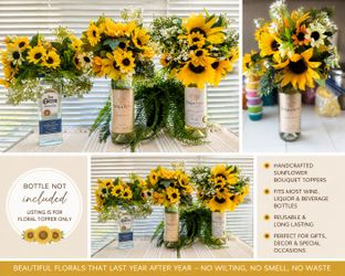 Sunflower Bottle Bouquet Toppers 🌻