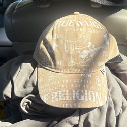 True Religion Cream/Tan Color Adjustable Buddah Hat
