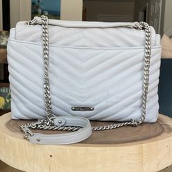 REBECCA MINKOFF Gray Leather Two Way Satchel