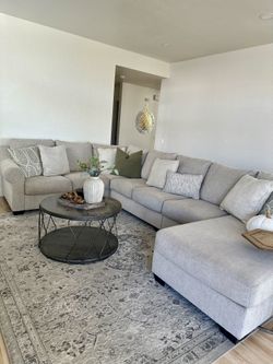 Ashley Furniture Beige Sectional With Lounger Gently used