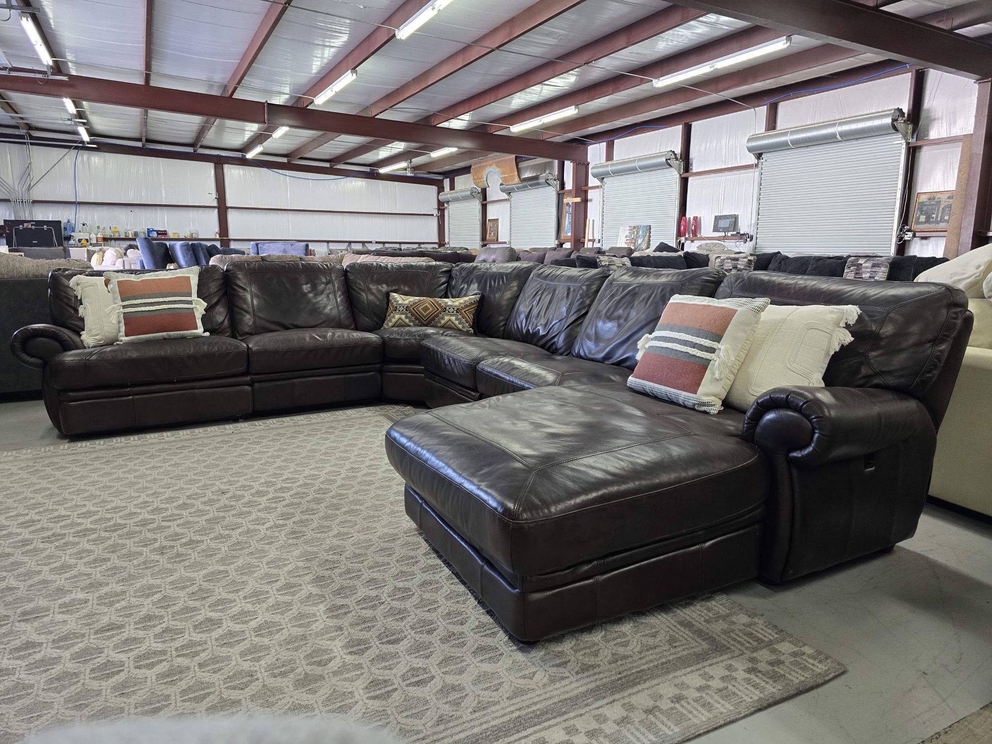 Large 6PC Leather Sectional Couch For Sale With SAME DAY DELIVERY for