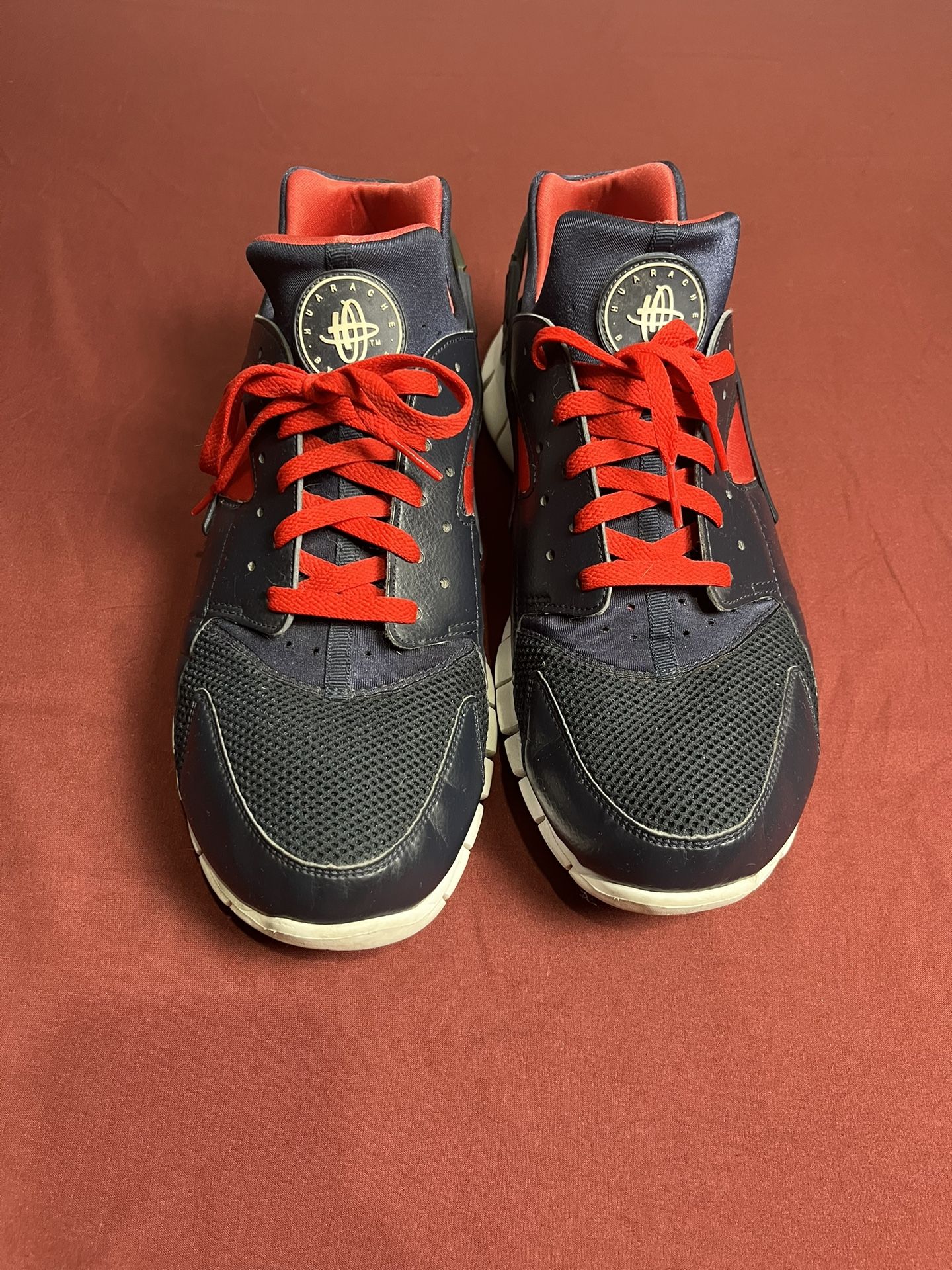 Nike Air Huarache Free 2012 \'Obsidian\' 487654-400 Men Size (13) Blue And Red‎ Worn? Nike Huarache Free Run 2012 Obsidian Blue Action Red  main image 4