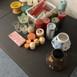 Candle & Candle Holder Lot