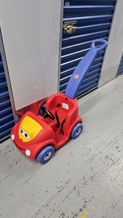 Push Ride-On Car with Blue Handle - Toddler Push Walker