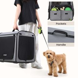 Brand New Pecute Collapsible Dog Crate - Portable Travel Pet Carrier (Size M)