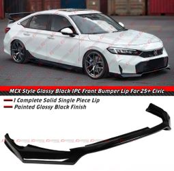 25-26 Honda Civic MCX-Style Gloss Black Front Bumper Lip