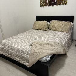 IKEA Queen Bed Frame And Mattress 