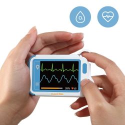 Wellue Home EKG Monitor, Personal ECG Monitor for 30s/60s Recording, Handheld Heart Rate & Blood oxygen Monitoring Device, Pulsebit Mate Plus