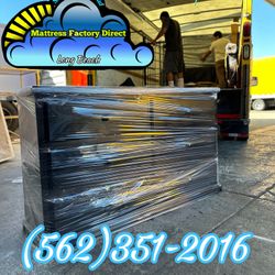 Six Drawer Pinewood Tocador Nuevo Bonito Black Pinewood  