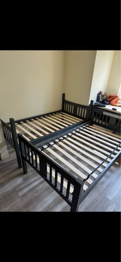 Convertible Twin Bunk Bed Set – 2 Twin Bed Frames, 90 each ( can buy just one )
