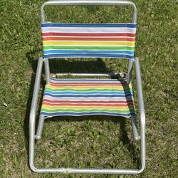 Vintage Aluminum Folding Lawn Beach Camping Chair