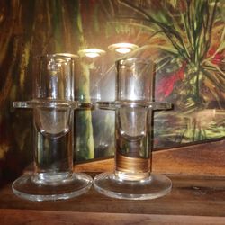 2 New Heavy Glass Made Candle Stands 10 Firm Look My Post Alot Item