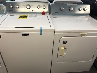 New scratch and dent Maytag washer and dryer set. 1 year warranty