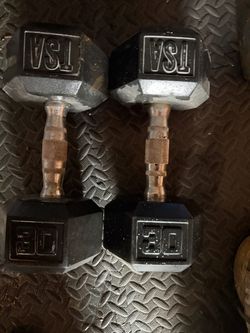 TSA 30 lb Hex Dumbbells Pair
