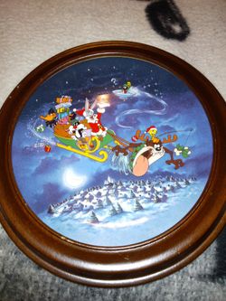 Warner Bros What's Up Santa Plate In A Frame