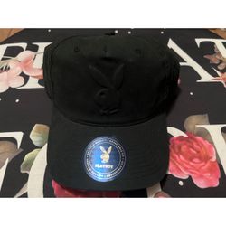 Brand NEW black Playboy dad hat with adjustable band