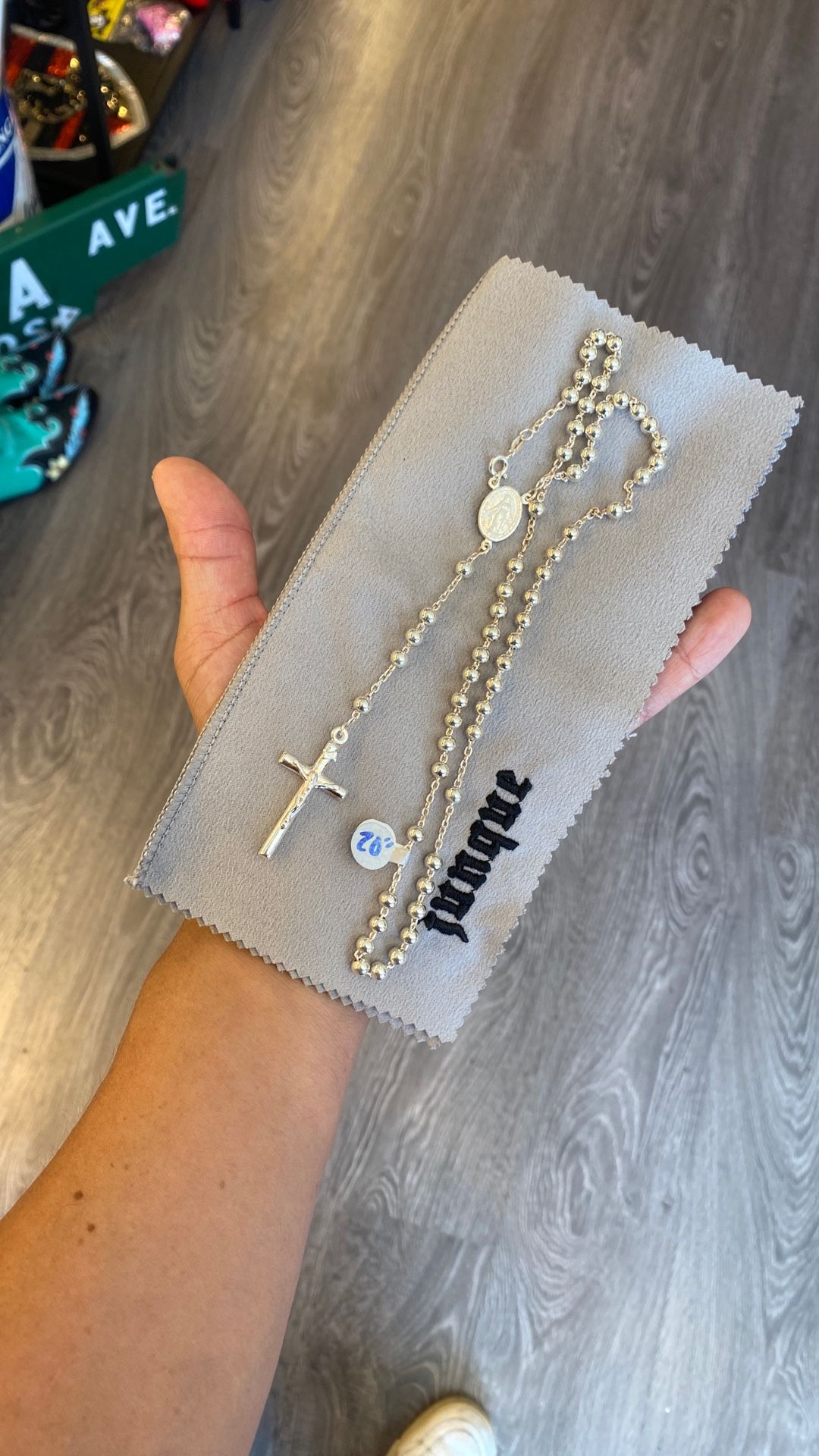 .925 Sterling Silver Rosary Sz 20” 