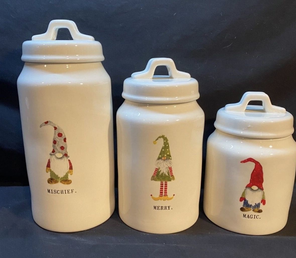 Rae Dunn Merry Misfits Canister Set
