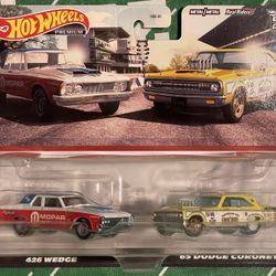 Hot Wheels Premium 2-Pack-'63 Plymouth Belvedere 426 Wedge & '65 Dodge Coronet. -1:64-