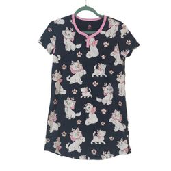 DISNEY Womens Size Extra Small Black Pink Aristocats Short Sleeve Sleep Shirt