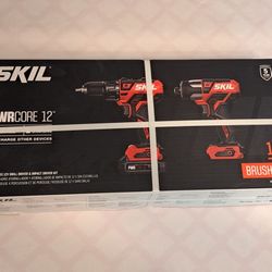 SKIL Drill Driver & Impact Driver Kit Tools Red & Black NEW!