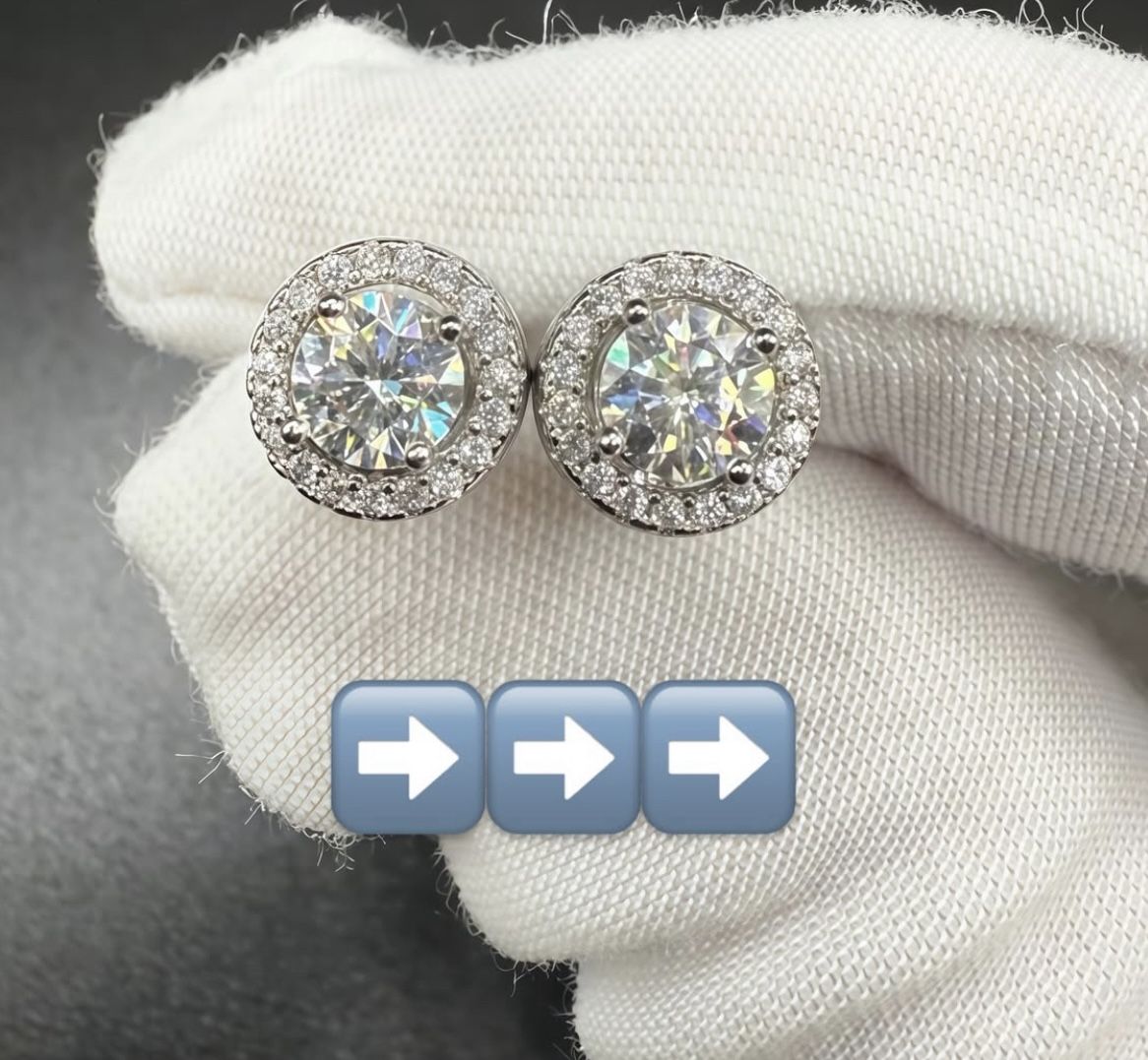 Diamond passing full VVS moissanite earrings