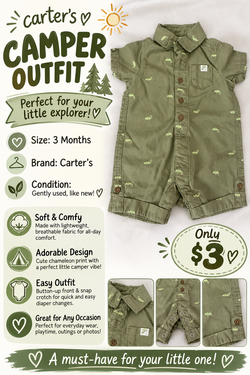 Baby Boy Carters Romper Size 3 months