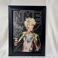 🎸 Machine Gun Kelly (MGK) NME Textured Wall Art — Framed 16” x 22”