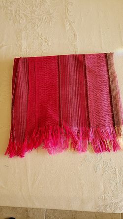 New Glittery Fuschia Hot Pink 6 x 2 3/4 Feet Scarf From Ecuador