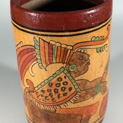 Azrec Mayan Vintage ceremonial Terracotta cup - Hand Painted