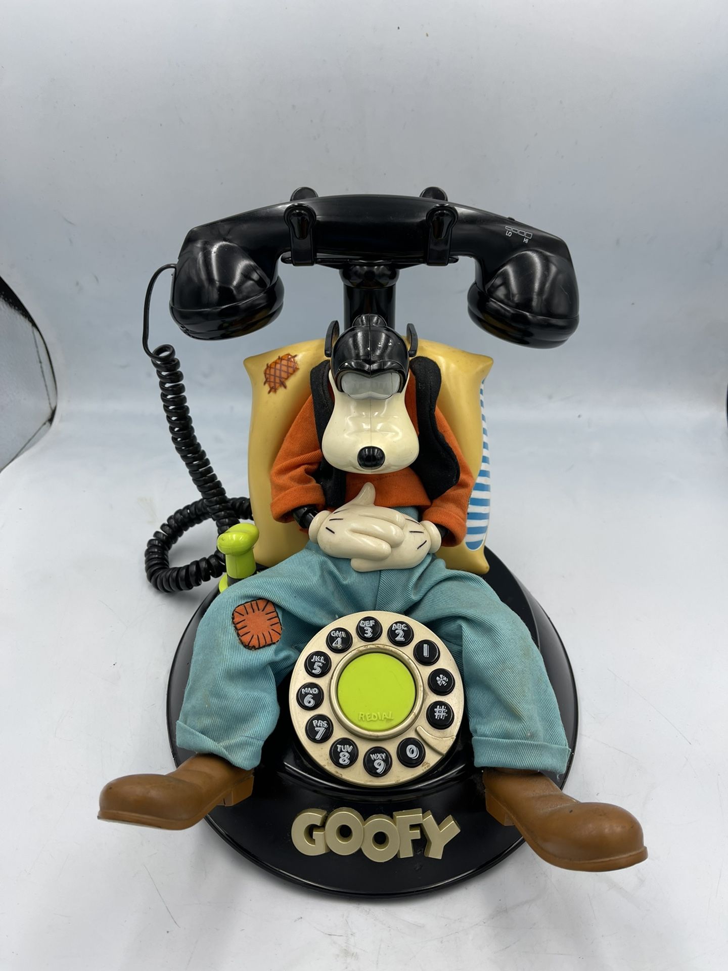 Vintage 90 Disney Telemania Goofy Animated Talking Landline Corded Telephone