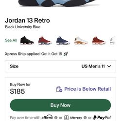 Jordan 13 University Blue, Size 11, Brand New