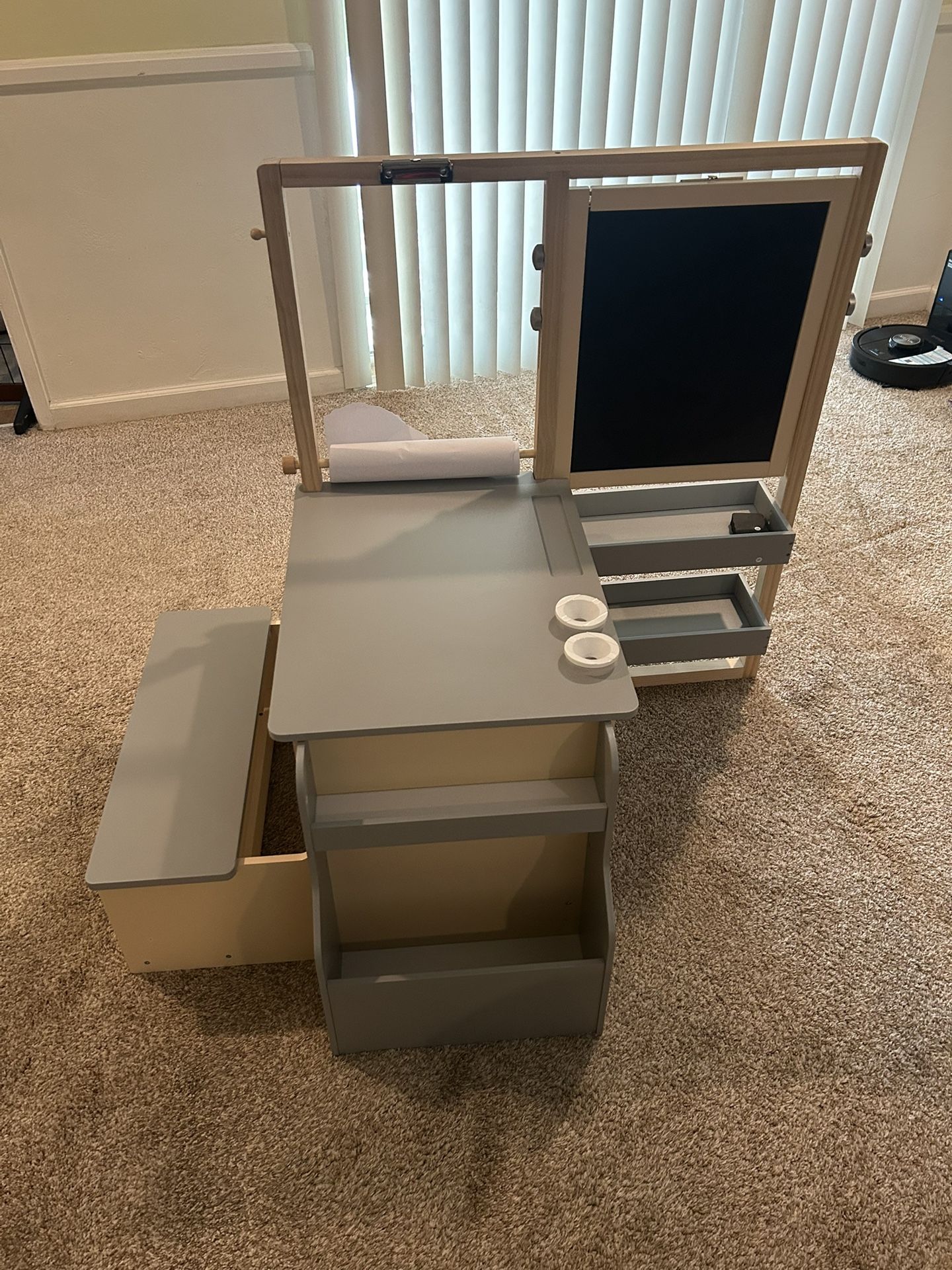 Child’s Activity Desk With Chalkboard, Dry Erase /Magnet Board