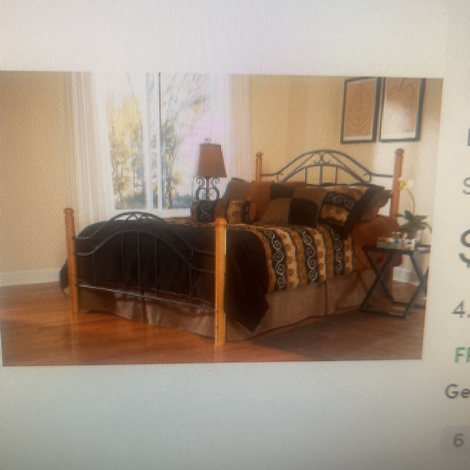 Free Full size Wood and Metal Bed