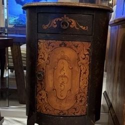 Round Side Table With Drawers And Storage