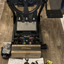 T300RS GT Wheel - T-LCM Pedals - GT Omega Classic Foldable Cockpit + TM Open wheel add on 