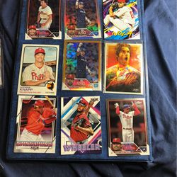 Philadelphia Phillies Baseball Cards Ft. 2023 Topps Chrome Update Nick Castellanos ASG Gold 46/50 And Refractor Parallels! All In Mint Condition!