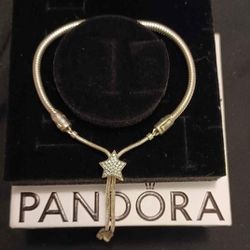 Pandora Moments Pave Star Chain Braclet