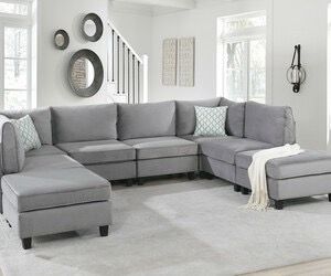 CLOSEOUT! Brand New Gray Velvet Modular Sectional