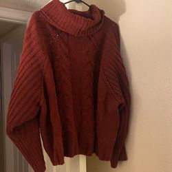 Maroon Turtleneck Sweater