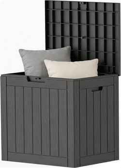 Brand new in box TARKARI 35 Gallon Lockable Resin Deck Box, Waterproof & UV-Resistant Outdoor Storage Box for Outdoor Cushion Storage, Garden Tools & 