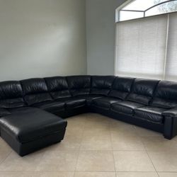 Leather corner sectional sofa with loveseat, Best Offer Will Be Accept